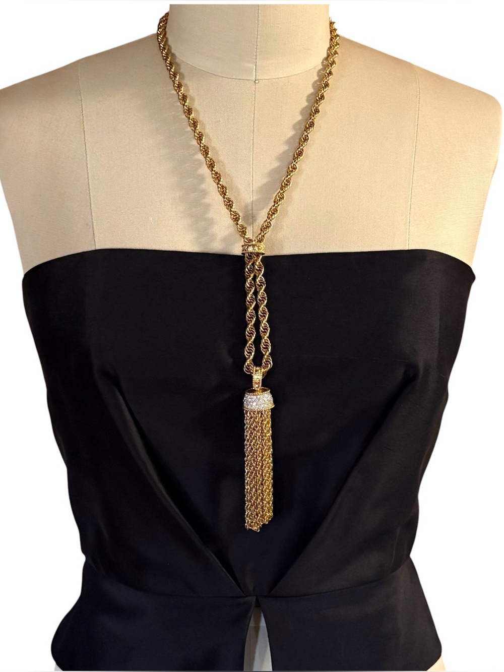 Gold Tassel Rope Necklace - Gilded Age Style Women’s Jewelry